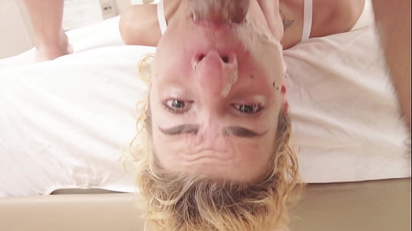 Skinny Blonde Slut Gets Her Throat Wrecked With A Messy, Hard Fuck