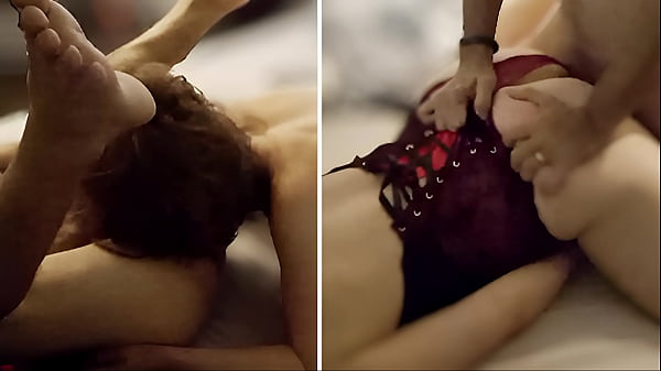 1694 White Whore In A Tight Red And Black Corset, Red Satin Panties, Taking Cock Deepthroat, Licking Ass, Pounding That Anal Hole, Fucking Hard
