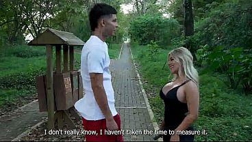 Blonde Drops To Her Knees On The Grass, Taking A Stranger’s Thick Cock Deep In Her Throat While Anyone Could Walk By